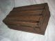 Antique Vintage Wood Wooden Leather Trim Flat Top Steamer Storage Trunk 1800-1899 photo 2