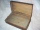 Antique Vintage Wood Wooden Leather Trim Flat Top Steamer Storage Trunk 1800-1899 photo 3