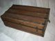 Antique Vintage Wood Wooden Leather Trim Flat Top Steamer Storage Trunk 1800-1899 photo 5