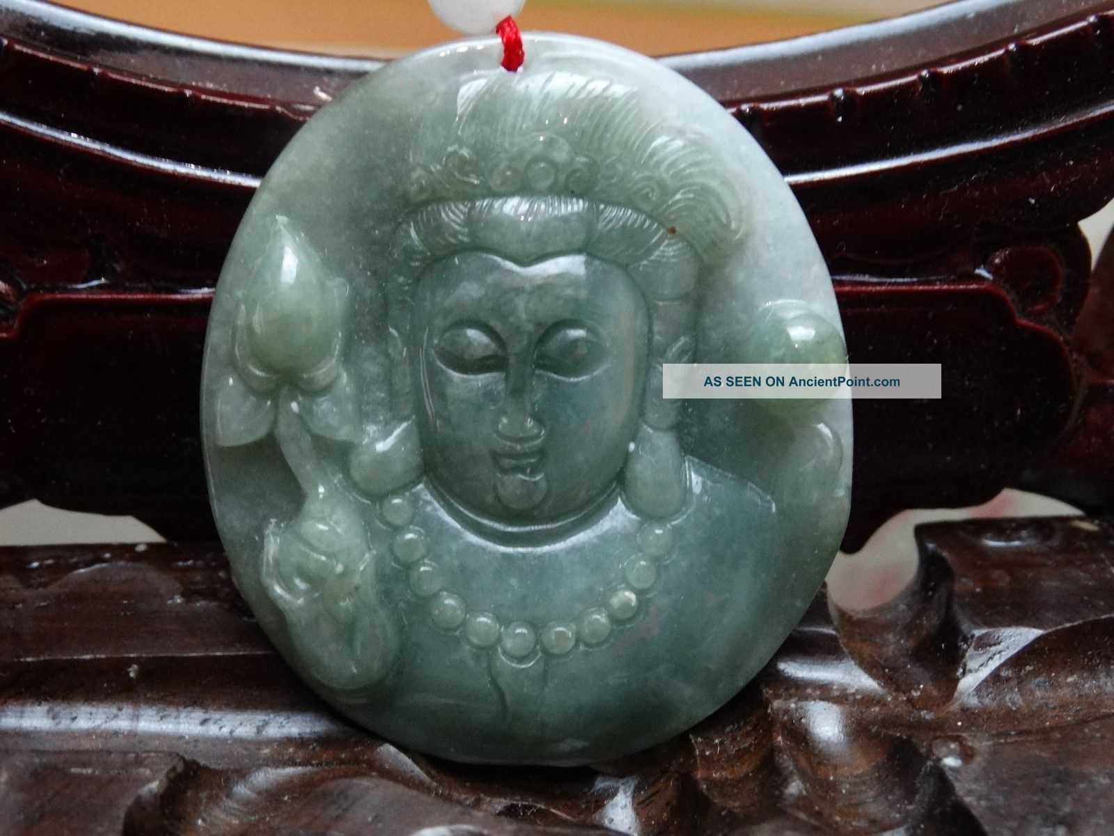 Oil Cyan 100%natural A Jade Jadeite Pendant/women Bodhisattva Necklaces & Pendants photo