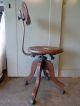 Antique Vintage Industrial Oak & Metal Secretary Swivel Chair Pat Date 1904 1900-1950 photo 1