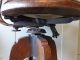 Antique Vintage Industrial Oak & Metal Secretary Swivel Chair Pat Date 1904 1900-1950 photo 3