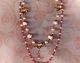 Antique Satsuma Rose Button Gf Necklace With Pink Pearls Buttons photo 1