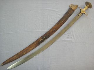 A 19th C Sword With Gold Damascened Work With Fine Wootz Steel. photo