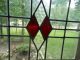34sc Double Diamond Transom Style English Leaded Stained Glass Window 1900-1940 photo 1