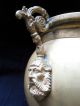 1800s Antique French Jardiniere Ornate Brass Planter Footed Tripod Handle Copper Metalware photo 3