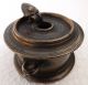 Hand Crafted Brass Round Ink Well Pot Dawat India photo 3