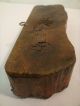 Primitive Hand Hewn Printing Wood Block W Hearts Antique Textile Stencil Stamp Primitives photo 11