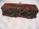 Primitive Hand Hewn Printing Wood Block W Hearts Antique Textile Stencil Stamp Primitives photo 1
