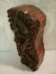 Primitive Hand Hewn Printing Wood Block W Hearts Antique Textile Stencil Stamp Primitives photo 7