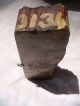 Primitive Hand Hewn Printing Wood Block W Hearts Antique Textile Stencil Stamp Primitives photo 8