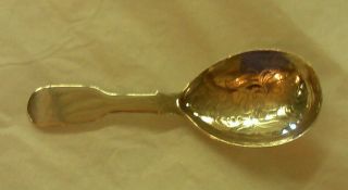 Sterling Tea Caddy Spoon Engraved Bowl George Iv James Bebee London 1829 photo