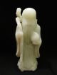 Rare & 19th C.  Antique Chinese Pale Celadon Jade Figure Statue Shoulao Brush Washers photo 10
