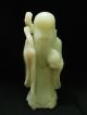 Rare & 19th C.  Antique Chinese Pale Celadon Jade Figure Statue Shoulao Brush Washers photo 1