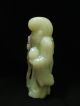 Rare & 19th C.  Antique Chinese Pale Celadon Jade Figure Statue Shoulao Brush Washers photo 2