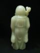 Rare & 19th C.  Antique Chinese Pale Celadon Jade Figure Statue Shoulao Brush Washers photo 3