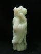 Rare & 19th C.  Antique Chinese Pale Celadon Jade Figure Statue Shoulao Brush Washers photo 4
