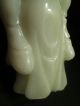 Rare & 19th C.  Antique Chinese Pale Celadon Jade Figure Statue Shoulao Brush Washers photo 8