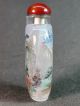 Chinese Scenery Inside Hand Painted Glass Snuff Bottle:gift Box Snuff Bottles photo 2