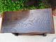 Antique English Carved Dark Oak Peg Constructed Foot Stool Bench Table 1800-1899 photo 1