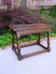 Antique English Carved Dark Oak Peg Constructed Foot Stool Bench Table 1800-1899 photo 2