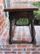 Antique English Carved Dark Oak Peg Constructed Foot Stool Bench Table 1800-1899 photo 5