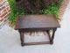 Antique English Carved Dark Oak Peg Constructed Foot Stool Bench Table 1800-1899 photo 6
