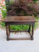 Antique English Carved Dark Oak Peg Constructed Foot Stool Bench Table 1800-1899 photo 7