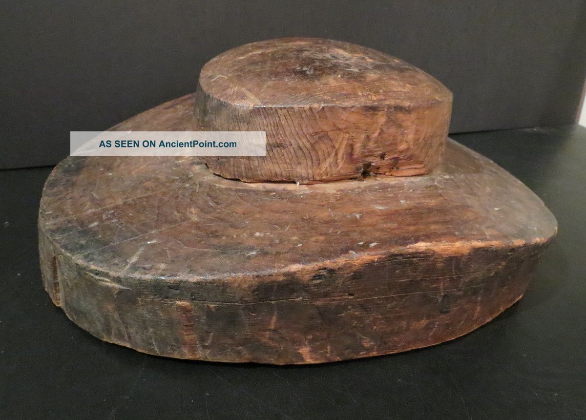 Antique 19th C Hat Mold Old Western Stetson Cowboy Millinery Primitive Primitives photo