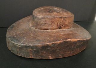 Antique 19th C Hat Mold Old Western Stetson Cowboy Millinery Primitive photo