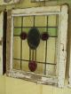 Antique Stained Glass Stainedglass Leaded Window Multi Colored Phalic Pattern 1900-1940 photo 3
