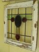 Antique Stained Glass Stainedglass Leaded Window Multi Colored Phalic Pattern 1900-1940 photo 5