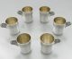 Antique French Sterling Silver Vodka Cup Goblet Set 6pc Parcel Gilt Minerva 950 Cups & Goblets photo 1