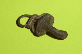 Authentic Ancient Roman Trumpet Brooch Jewelry Fibula Old Rare Artifact Antique photo