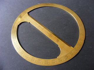 Early Brass Protractor By Dudley Adams C.  1800 photo