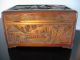 Folk Art Wood Carving Story Teller Figurative Chest Boxes photo 6