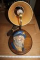 Vintage Wall Lamp With Captain Smoking Pipe Figure On Wood Base - Great Cond.  Look Lamps photo 1