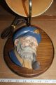 Vintage Wall Lamp With Captain Smoking Pipe Figure On Wood Base - Great Cond.  Look Lamps photo 2