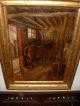 Old Oil Painting,  { Horses In Their Barn,  Is Signed,  Great Frame }. Other photo 1