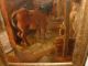Old Oil Painting,  { Horses In Their Barn,  Is Signed,  Great Frame }. Other photo 5