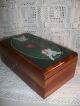 Vintage Lane Cedar Chest Jewelry Box + Key Birds & Heart Top - Salesman Sample Boxes photo 2