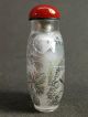 Chinese Boatman Inside Hand Painted Glass Snuff Bottle:gift Box Snuff Bottles photo 2