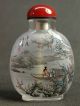 Chinese Boatman Inside Hand Painted Glass Snuff Bottle:gift Box Snuff Bottles photo 3