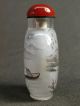 Chinese Boatman Inside Hand Painted Glass Snuff Bottle:gift Box Snuff Bottles photo 5