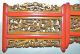 Antique Chinese Red Gold Wood Carving Relief Opium Bed Panel Lt Qing (ching) 1 Other photo 4