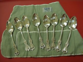 Vintage Towle Sterling Silver Old Colonial (1895) Teaspoons - Set Of 8 photo
