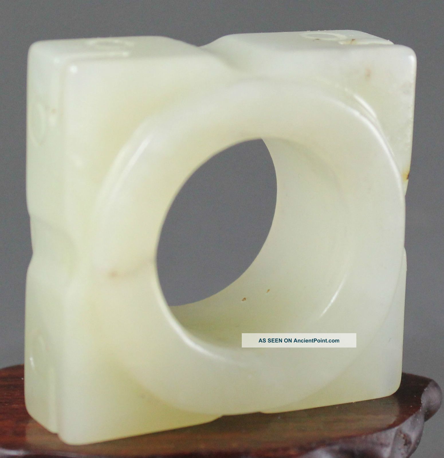 Chinese Jade Hand - Carved Jade Cong Pendant 1.  6 Inch Dragons photo