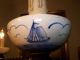 Rare Antique Blue Delft Blauw Porcelain Wood Chandelier Holland Light Fixture Chandeliers, Fixtures, Sconces photo 5
