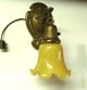 Wall Sconce Antique Metal Brass Finish Glass Shade Patina Deco 1930s Chandeliers, Fixtures, Sconces photo 6