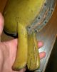 Antique 1800s Hearth Fireplace Bellows W/ Yellow Paint Brass Spout Vafo Primitives photo 9